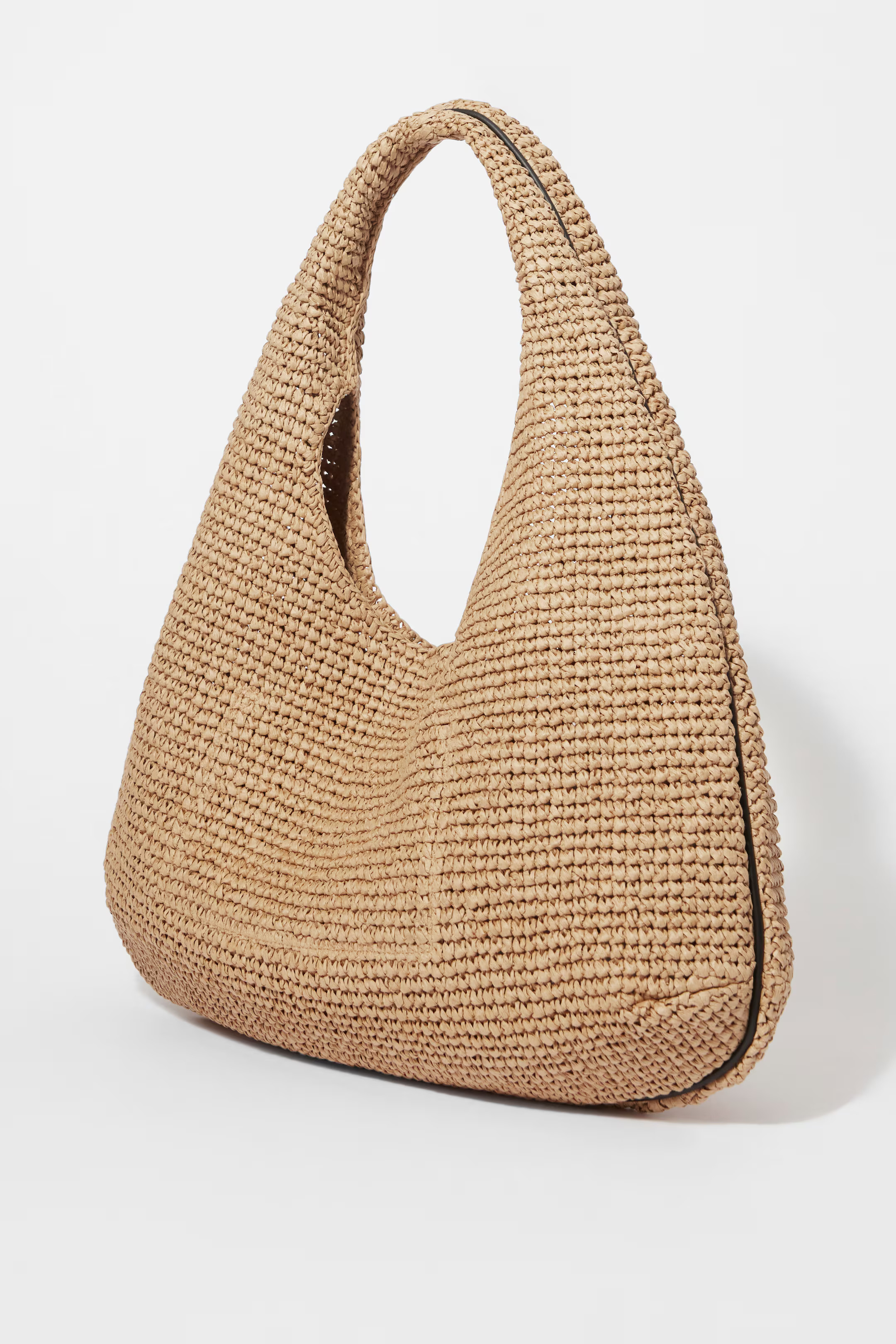 Leather-Piping Straw Shoulder Bag | H&M (UK, MY, IN, SG, PH, TW, HK)
