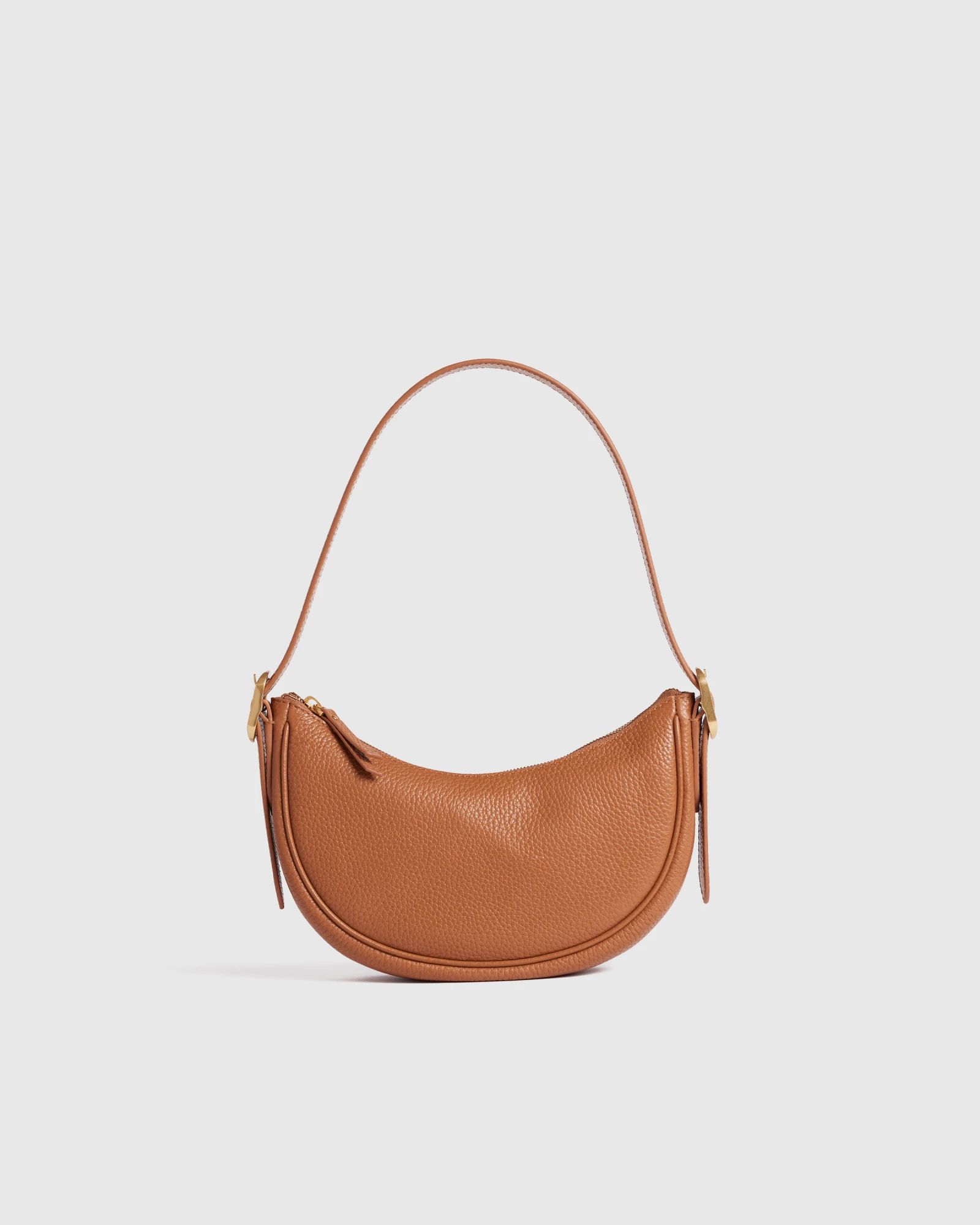 Italian Leather Mini Crescent Shoulder Bag | Quince