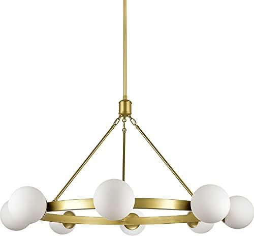 Linea di Liara Caserti 8 Light Gold Chandelier Light Fixture Mid Century Modern Globe Round Chand... | Amazon (US)