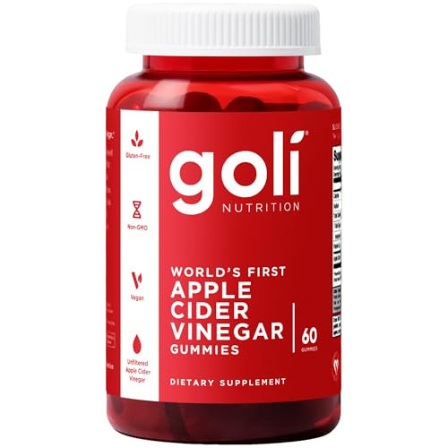 Goli Apple Cider Vinegar Gummies - Worlds First ACV Gummy with Vitamin B12, Beetroot & Pomegranate - Vegan, Non-GMO, Gluten-Free - 60 Count (Pack of 1) | Amazon (US)