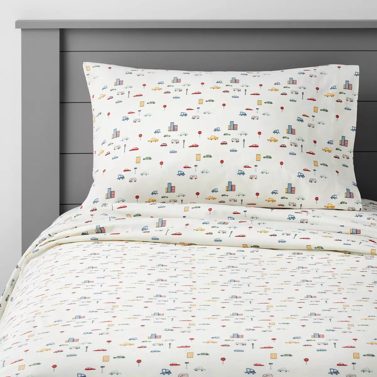 City Cars Cotton Kids' Sheet Set - Pillowfort™ | Target