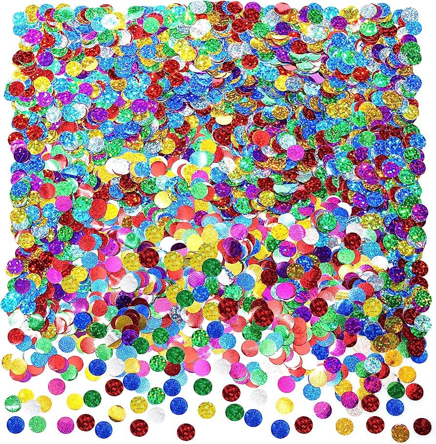 Multicolor Sparkle Foil Metallic Round Table Confetti Decor Circle Dots Mylar Table Scatter Confe... | Amazon (US)