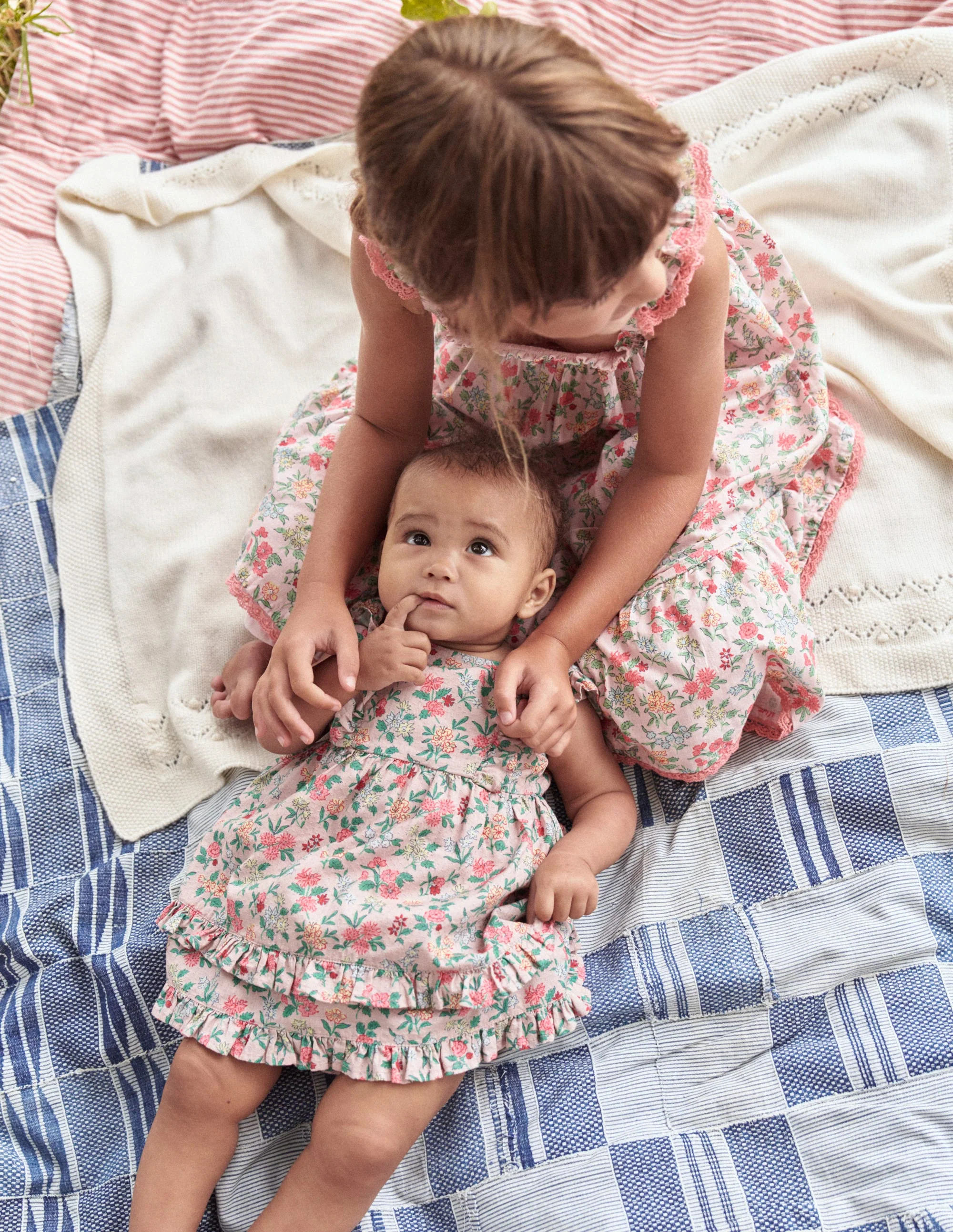 Frilly Pinny Dress-Chalk Pink Garden Ditsy | Boden (US)