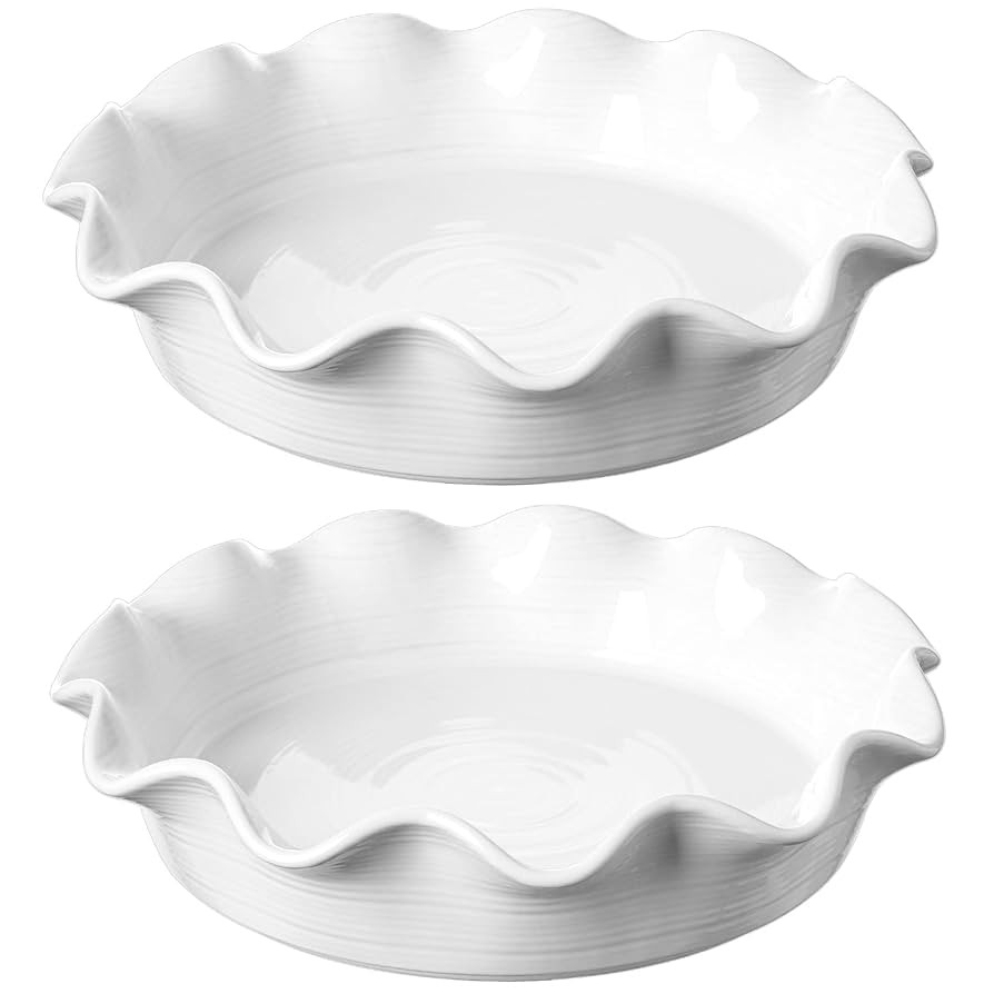 LE TAUCI Ceramic Pie Pans for Baking, 11 Inches Deep Dish Pie Plate for Apple Pie, Pot Pie, 48 Ou... | Amazon (US)