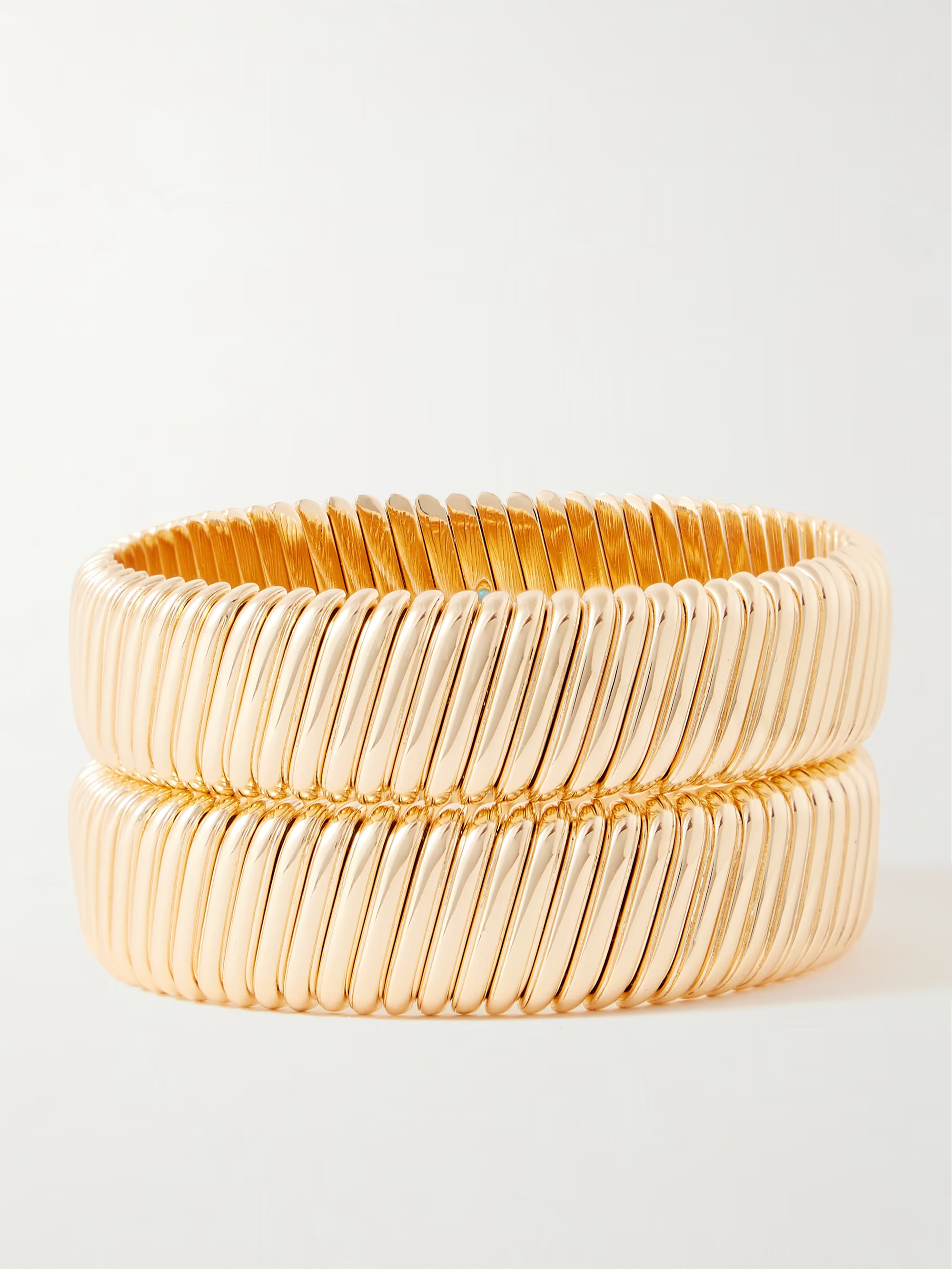 Rolling set of two gold-tone bracelets | NET-A-PORTER (US)