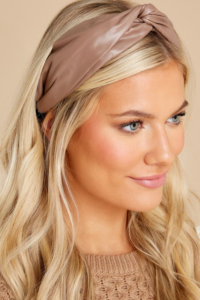 By The Way Dark Taupe Headband | Red Dress 