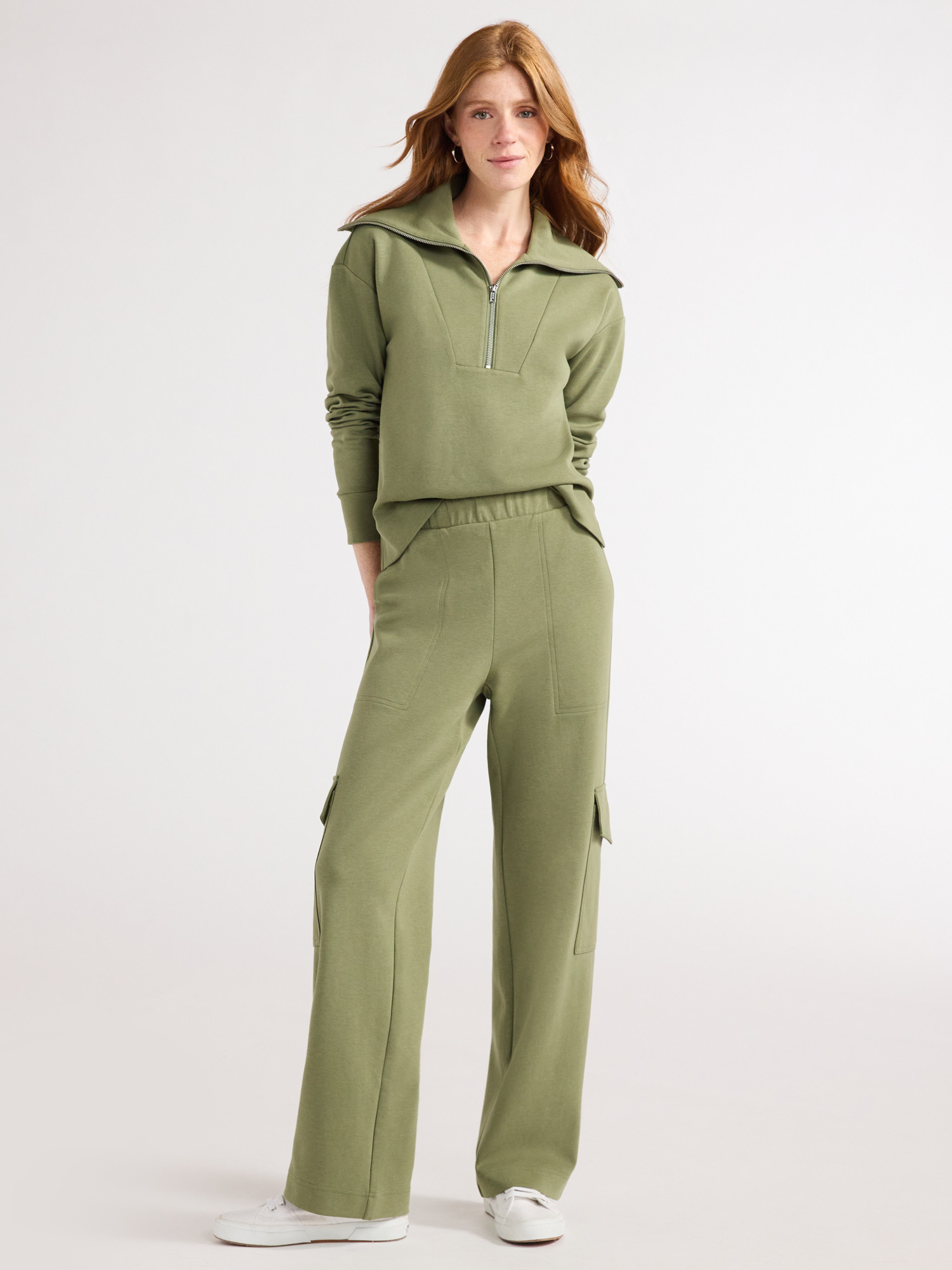 Free Assembly Women's Half Zip Pullover Sweatshirt, Sizes XS-XXL - Walmart.com | Walmart (US)