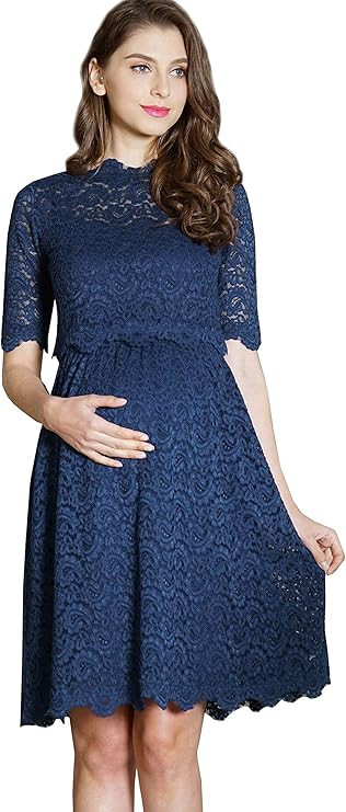 Sweet Mommy Maternity and Nursing Lace Formal Baby Shower Dress | Amazon (US)