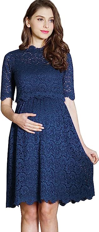 Sweet Mommy Maternity and Nursing Lace Formal Baby Shower Dress | Amazon (US)