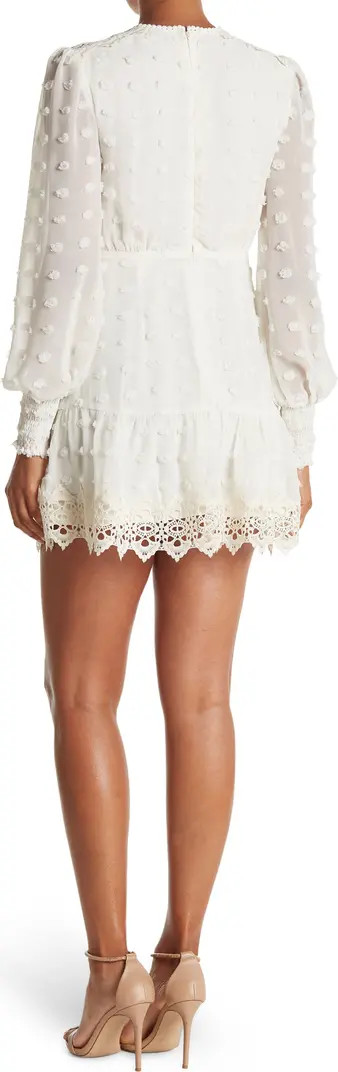 Rina Dotted Chiffon Lace Trim Dress | Nordstrom Rack