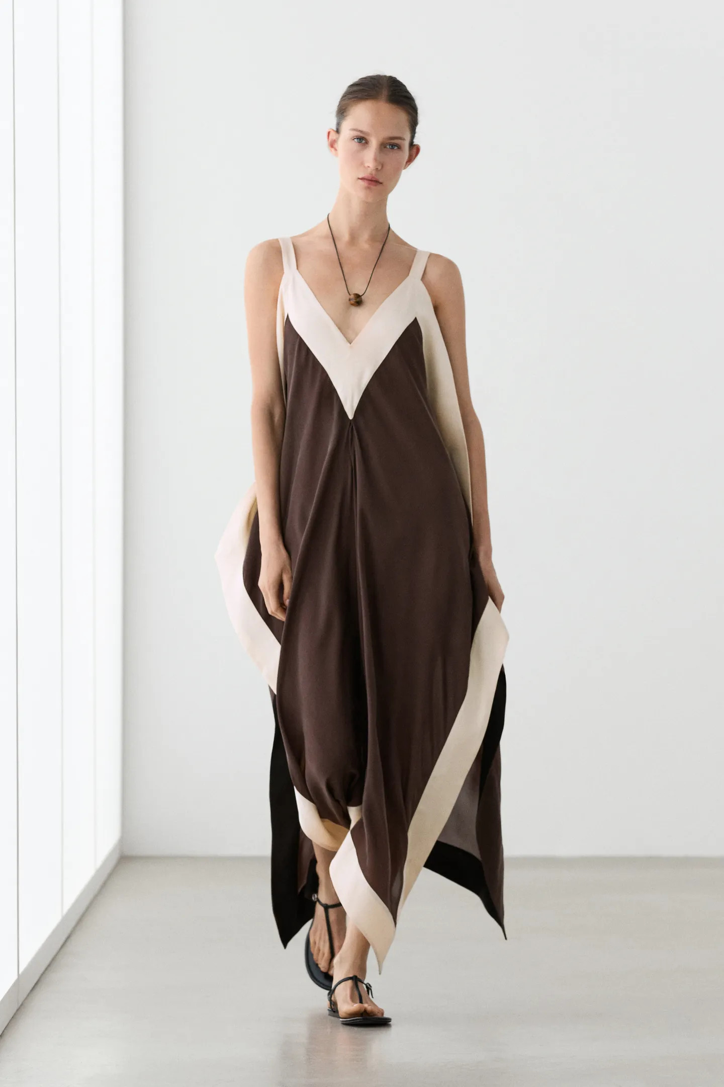 Flowing midi dress | Massimo Dutti UK