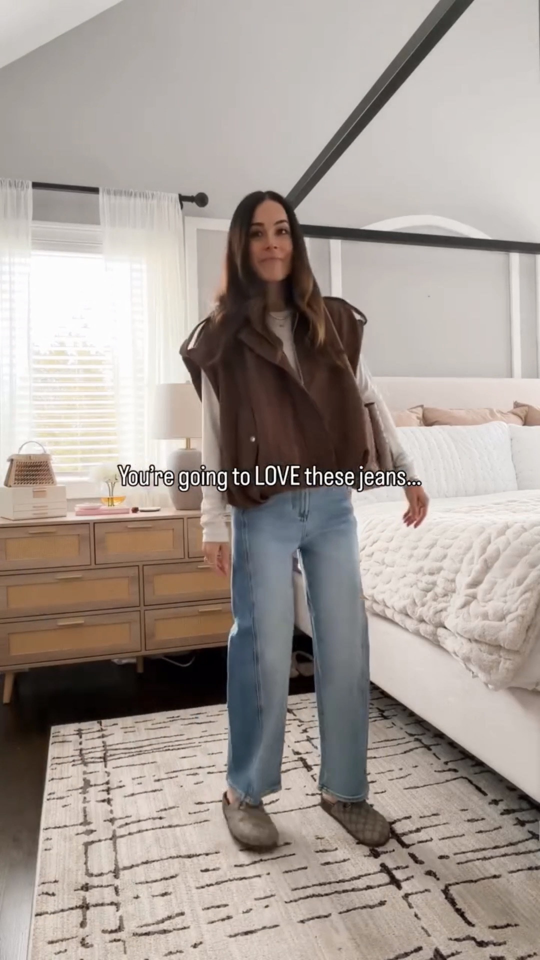 These jeans are GOOD. Stretchy, cropped, bowed—and insanely flattering 🙌🏻 Added this new Amazon vest for a casual but chic outfit 🤍

#LTKootd #LTKOver40 #LTKgrwm