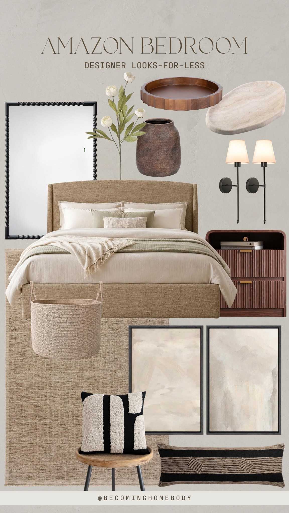 Amazon designer bedroom inspiration 🤎 Love these bedroom decor and furniture finds all from Amazon home.