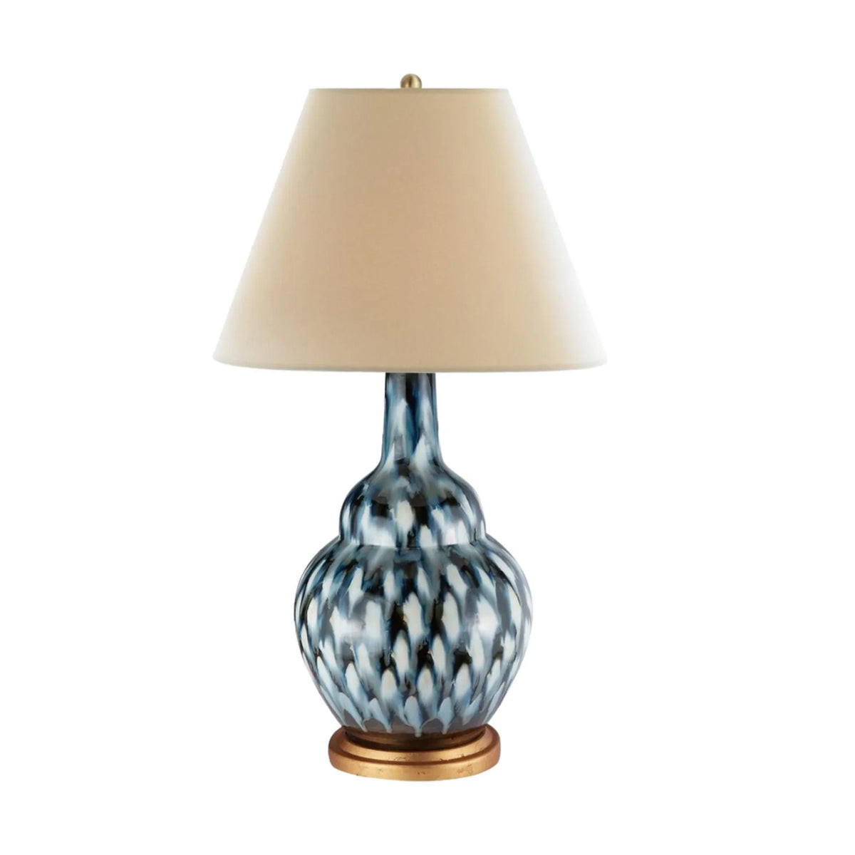 Ceramic Pheasant Feather Lamp in Blue | The Well Appointed House, LLC