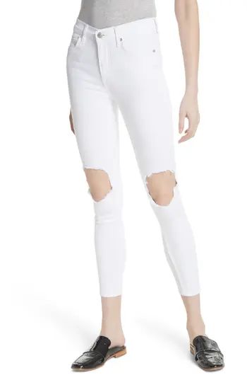 Women's Free People High Waist Busted Knee Skinny Jeans | Nordstrom