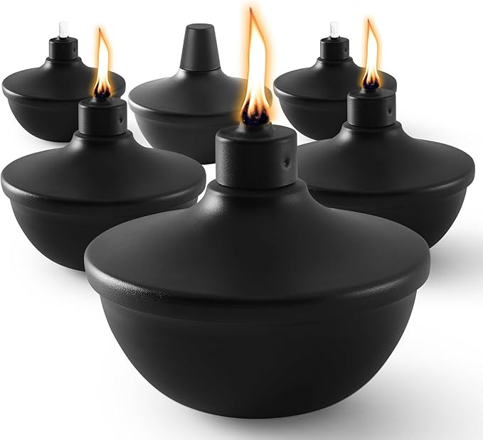 6 Pack Metal Table Top Torches,23.5 oz Citronella Torches for Outside,Refillable Flame Light Torc... | Amazon (US)
