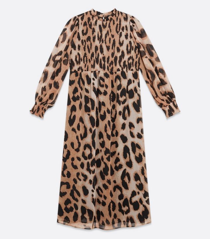 Maternity Brown Leopard Print Chiffon Frill Midi Dress
						
						Add to Saved Items
						Remo... | New Look (UK)