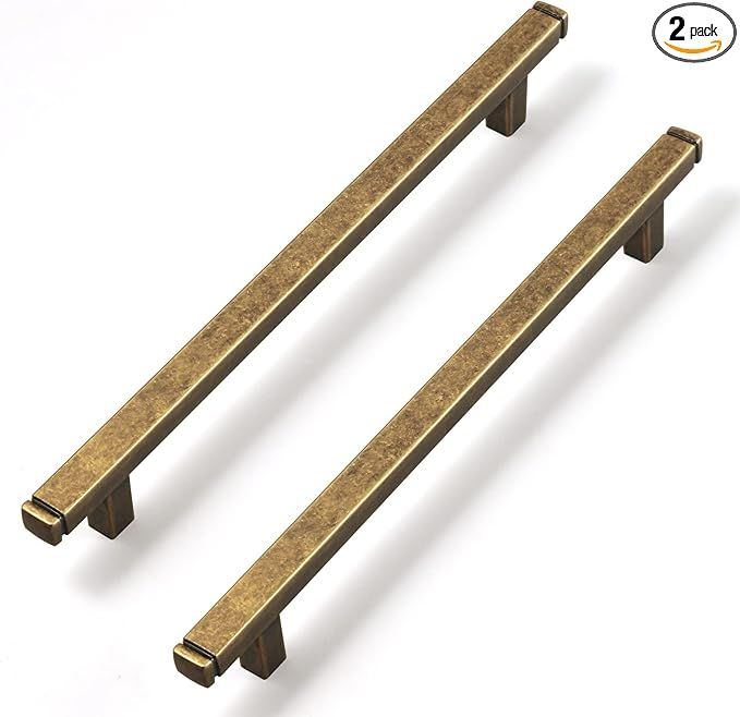 Goo-Ki Vintage Brass Drawer Handles 6-1/4 in (160mm) Hole Centers Straight Bar Pull,2-Pack Antiqu... | Amazon (US)