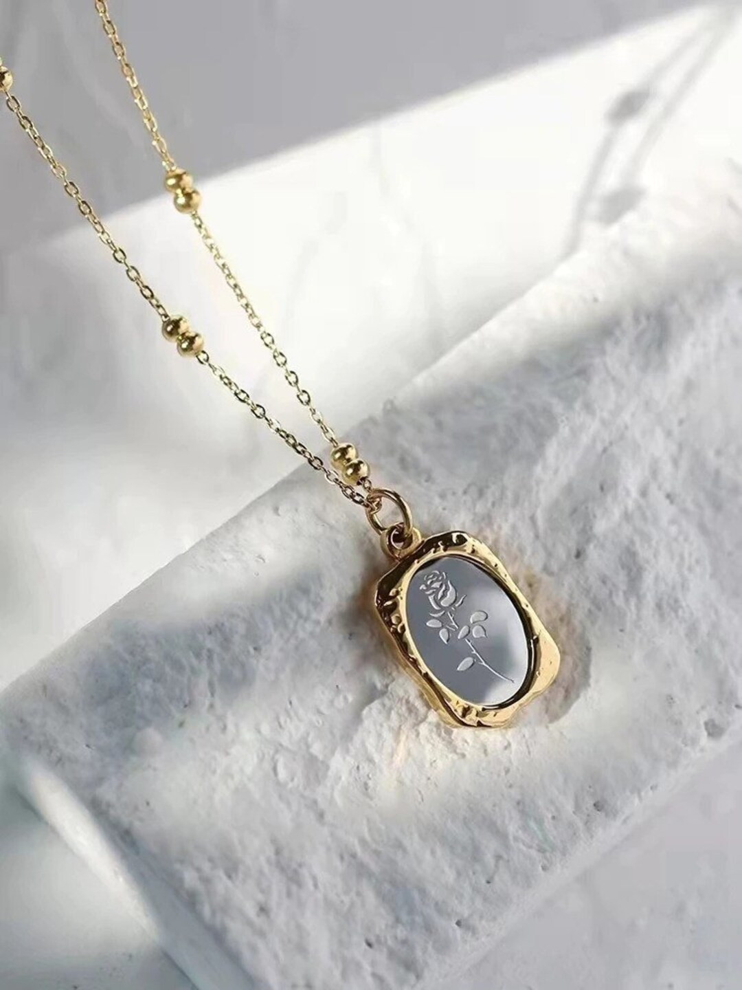 18K Gold filled Birth flower necklace ,Gold floral necklace ,Tarnish free jewelry, Gift for her ,... | Etsy (US)