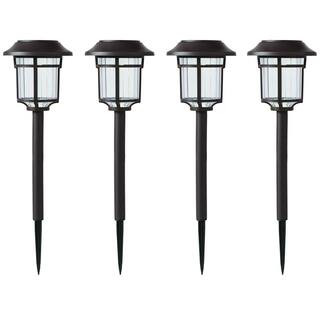 Bellingrath 10 Lumen Bronze LED Weather Resistant Outdoor Solar Path Light with Plastic Lens (4-P... | The Home Depot