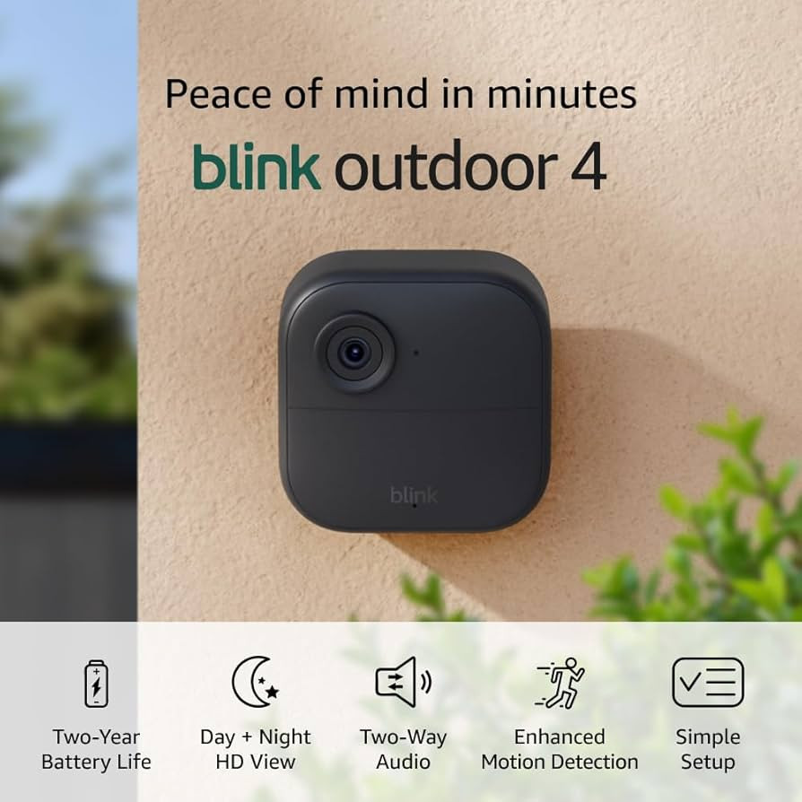 Blink Outdoor 4 (newest model) – Wireless smart security camera, two-year battery life, 1080p H... | Amazon (US)