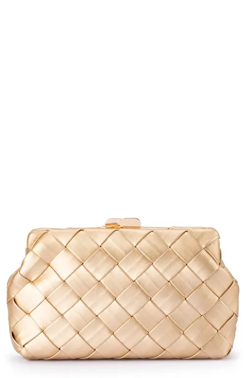 Olga Berg Quinn Woven Clutch in Gold at Nordstrom | Nordstrom