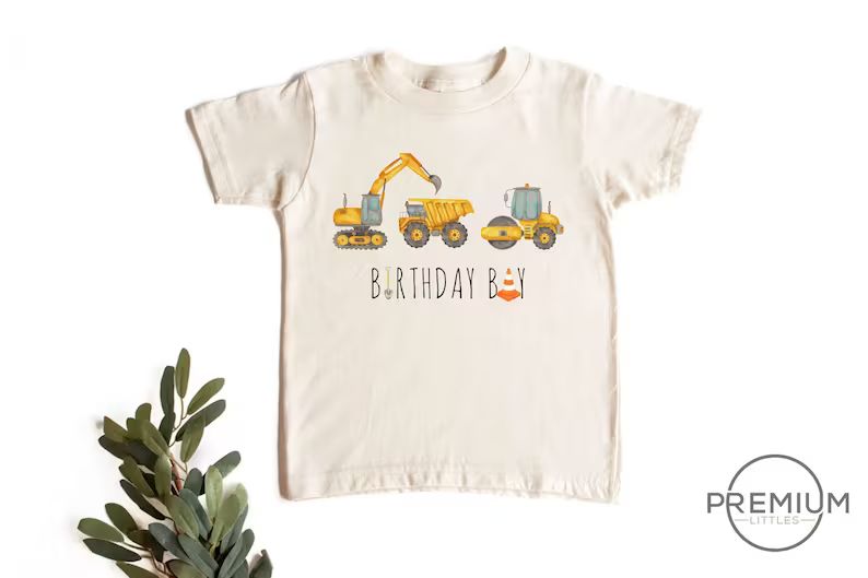 Birthday Boy® Construction Shirt 100% Premium Cotton Available in Toddler Shirt or Onesie® - Et... | Etsy (US)