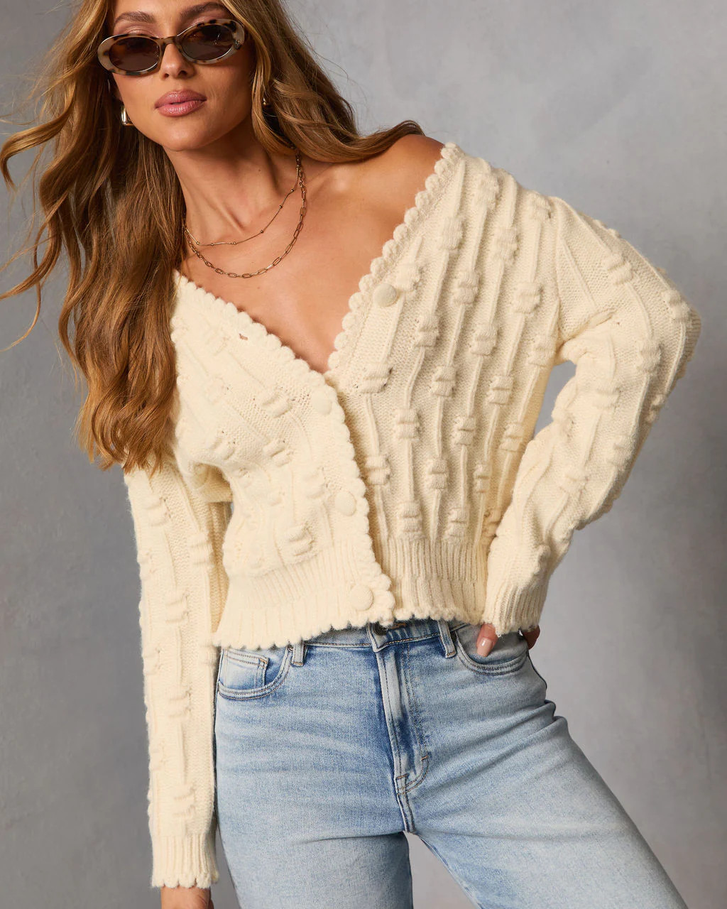 Icy Moon Textured Knit Cardigan | VICI