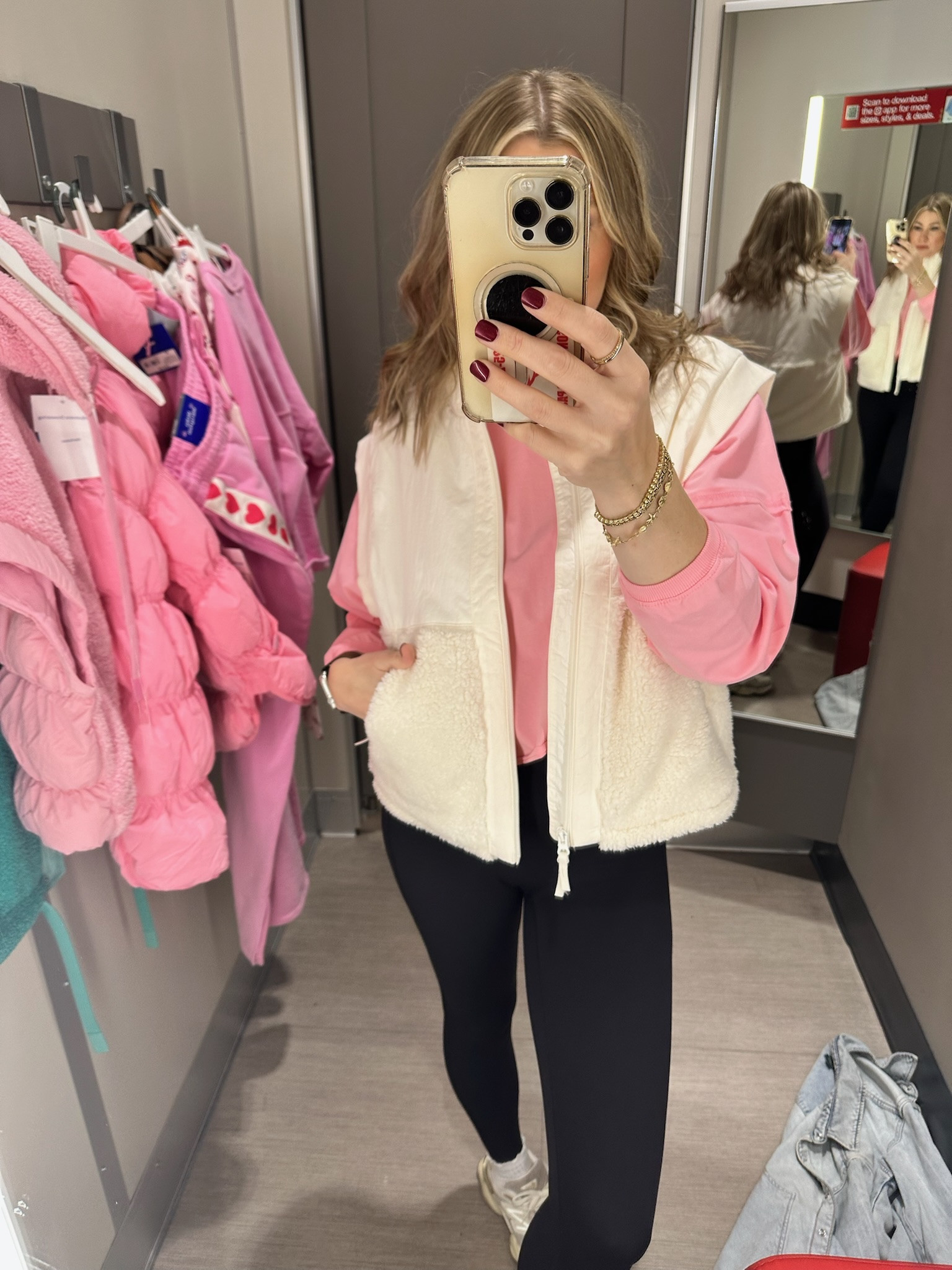 This white sherpa vest from Target is one of those throw-on-and-go pieces I'm obsessed with right now. It's so cozy, layers perfectly over everything, and makes even leggings feel instantly styled! Target Sherpa vest, white sherpa vest, cozy layering, everyday mom outfit, casual mom style, affordable target finds, comfy athleisure, mom on the go look, busy mom style, boy mom fashion, easy layering piece, SavannahK

#LTKActive #LTKFindsUnder50 #LTKSeasonal