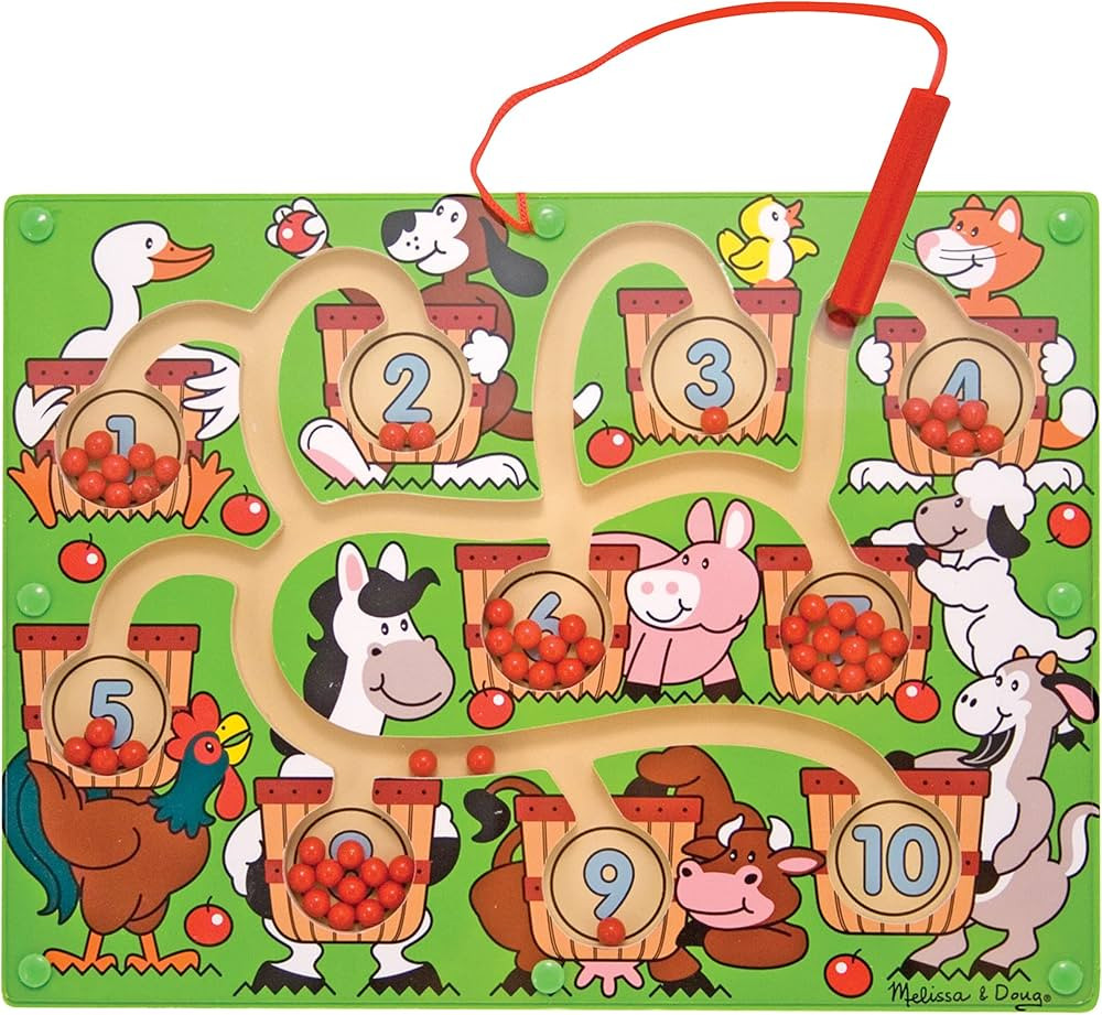 Melissa & Doug Magnetic Wand Number Maze - Wooden Puzzle Activity - Learning Toys, Travel Activit... | Amazon (US)