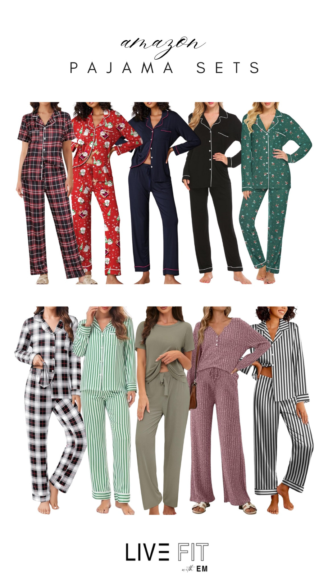 Time to get cozy with these Amazon pajama sets! 💤 Whether you’re lounging at home or getting ready for a comfy night in, these PJs are perfect for the season. So many cute patterns and styles to choose from! Shop my faves for ultimate comfort. #PajamaStyle #AmazonFinds #CozyVibes #SleepwearGoals #LiveFitWithEm

#LTKFindsUnder50 #LTKSeasonal #LTKStyleTip