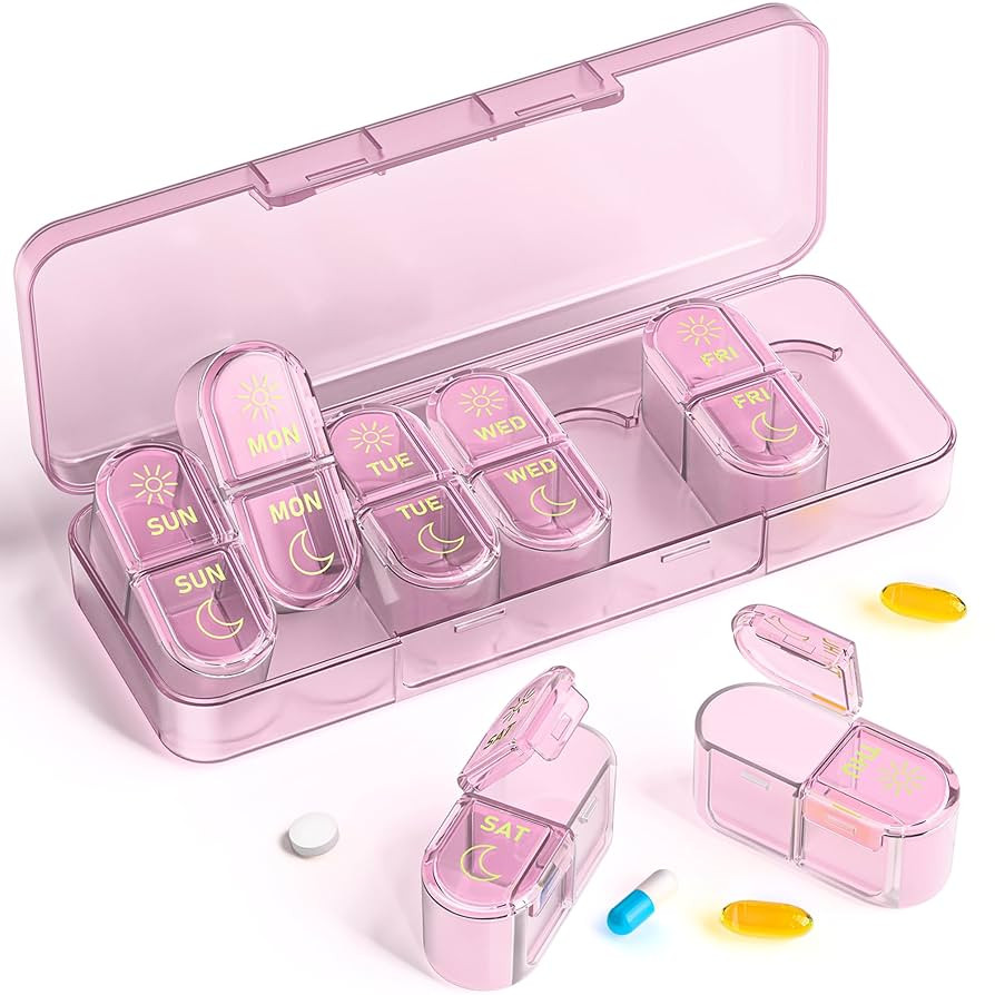 𝐏𝐢𝐥𝐥 𝐎𝐫𝐠𝐚𝐧𝐢𝐳𝐞𝐫, Am & Pm Pill Organizer 7 Days, Weekly Pill... | Amazon (US)