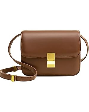 Small Crossbody Bag for Women Trendy Shoulder Bag PU Leather Square Crossbody Shoulder Purse Flap... | Amazon (US)