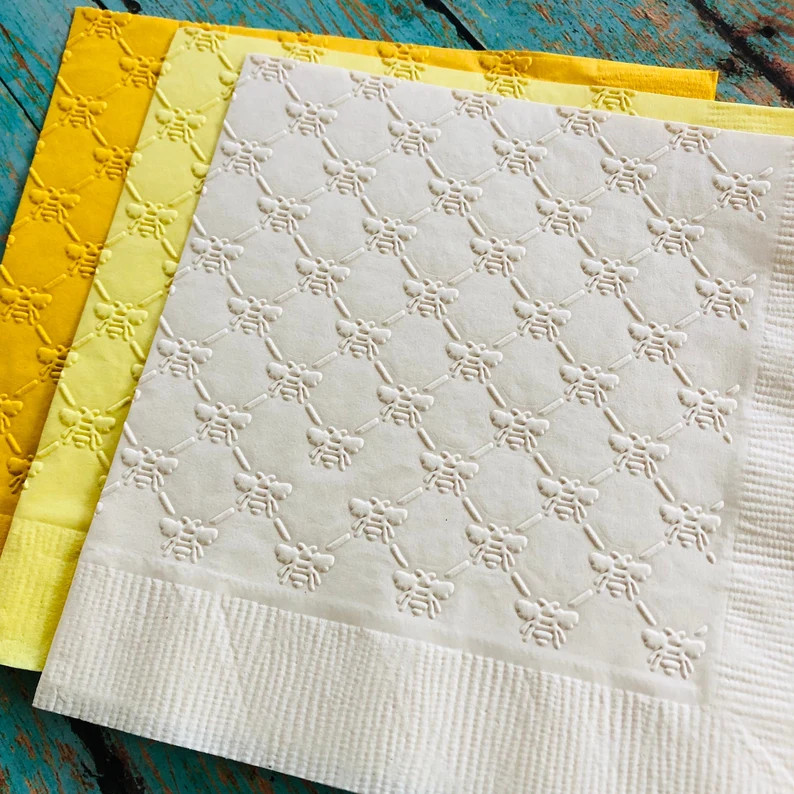 Bumblebee Napkin ~ Embossed Paper Napkins - Outdoor Garden Party ~ Birthday ~ Wedding ~ Bridal Sh... | Etsy (US)