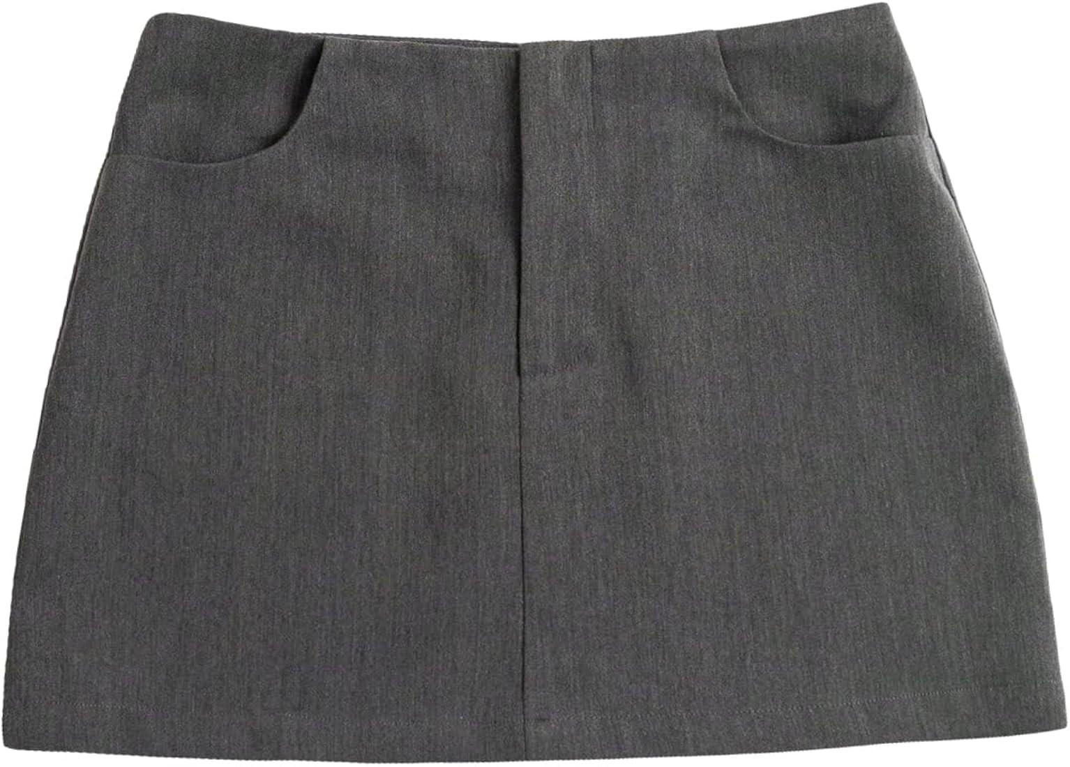 SHENHE Women's Low Rise Zip Fly Solid Casual Straight Cute Mini Skirt with Pockets | Amazon (US)