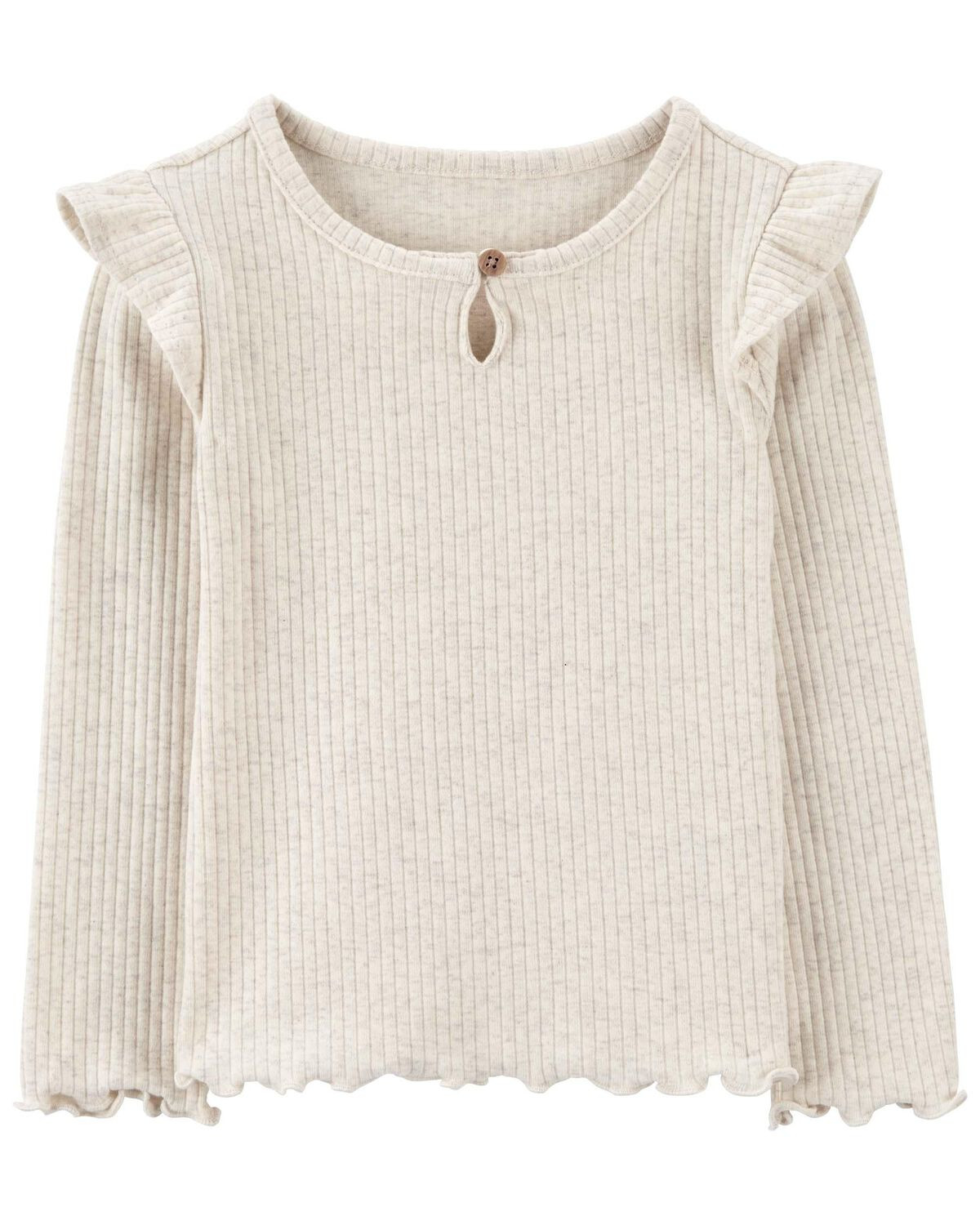 Cream Toddler Cotton Rib Flutter Top | carters.com | Carter's