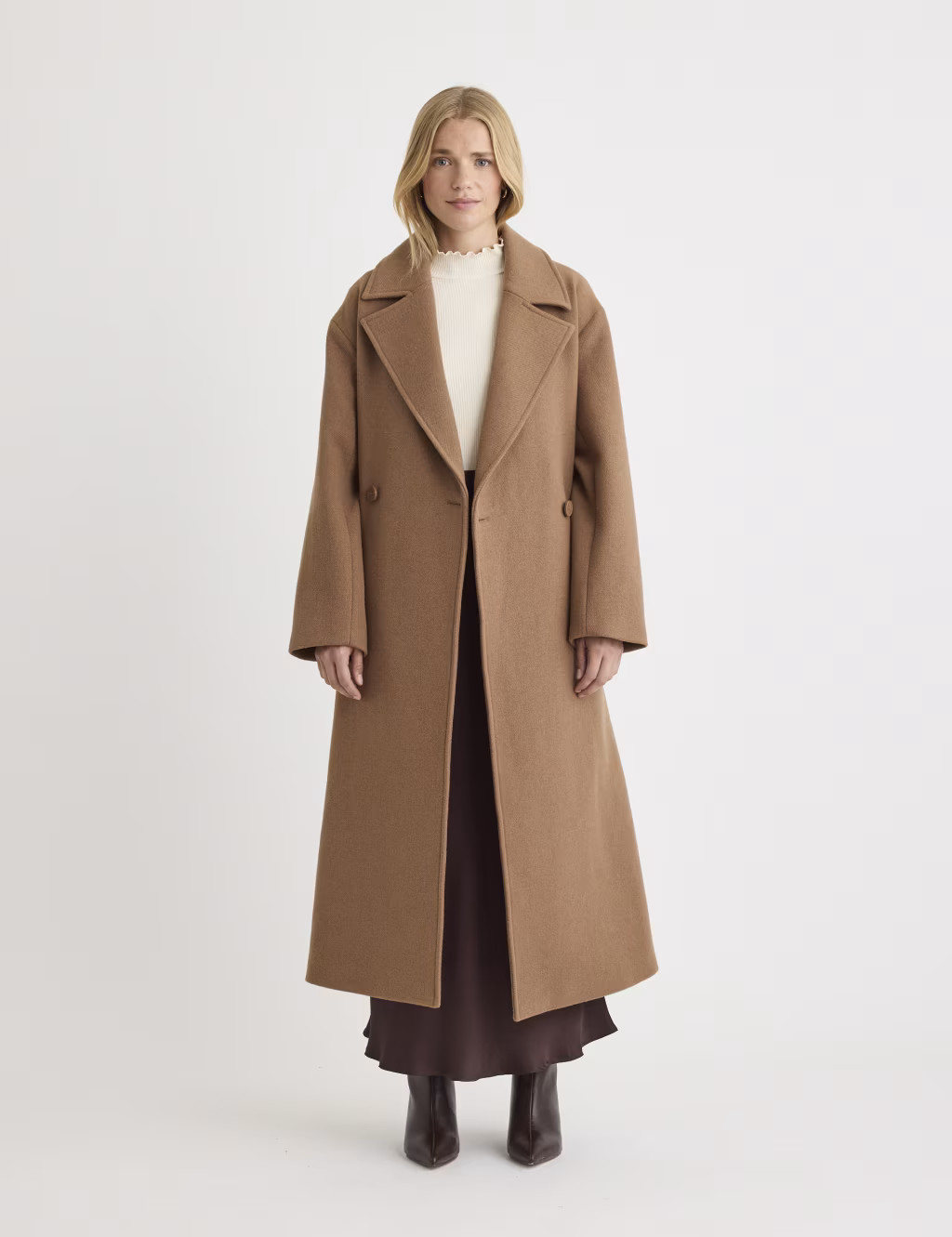 Wool Blend Belted Longline Tailored Coat | Marks & Spencer (UK)