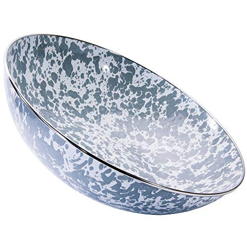 Golden Rabbit Enamelware - 5qt Catering Bowl (Grey Swirl) | Amazon (US)
