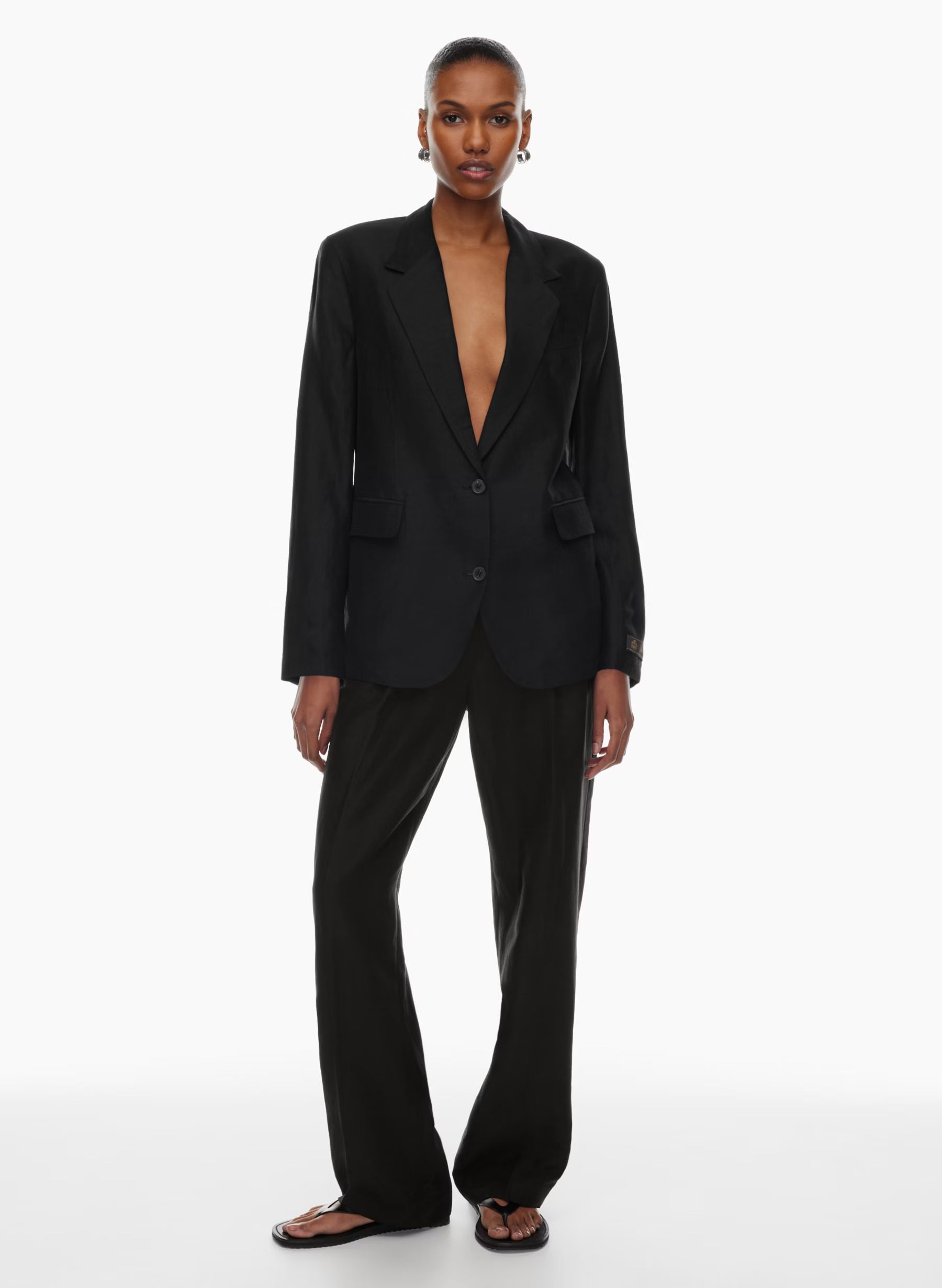 NEW AGENCY LINEN BLAZER | Aritzia