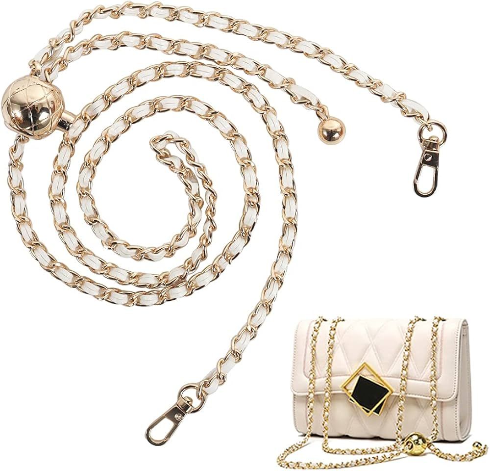 47.2Inch Chain Strap for Purse Adjustable, Bag Chain Leather Handbag Strap Gold Chain Purse Chain... | Amazon (US)