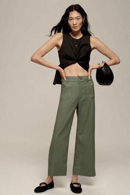 The Colette Cropped Wide-Leg Pants by Maeve: Linen Edition | Anthropologie (US)