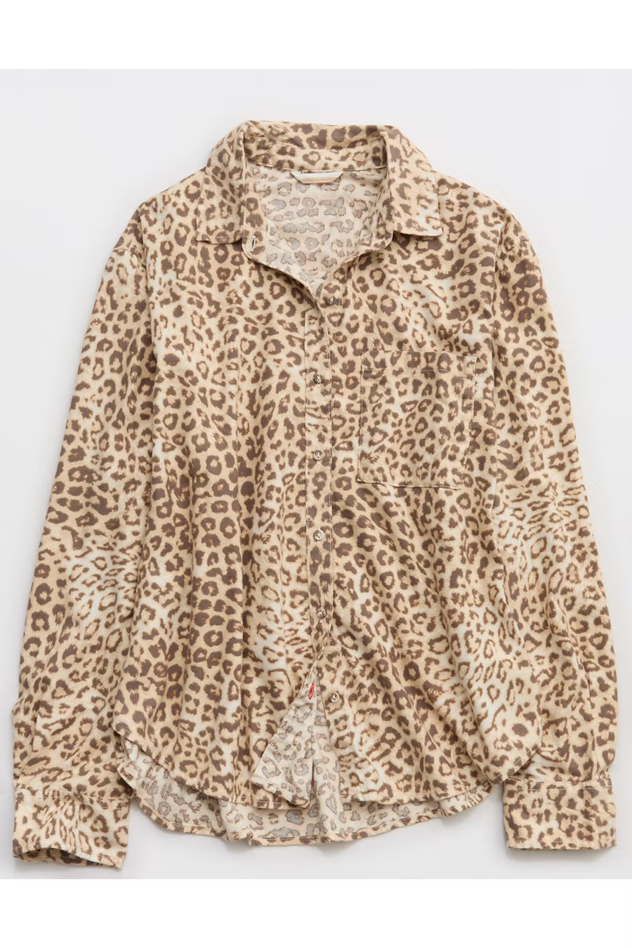 Aerie Checked Out Flannel Oversized Top Women's Natural XXS | Aerie