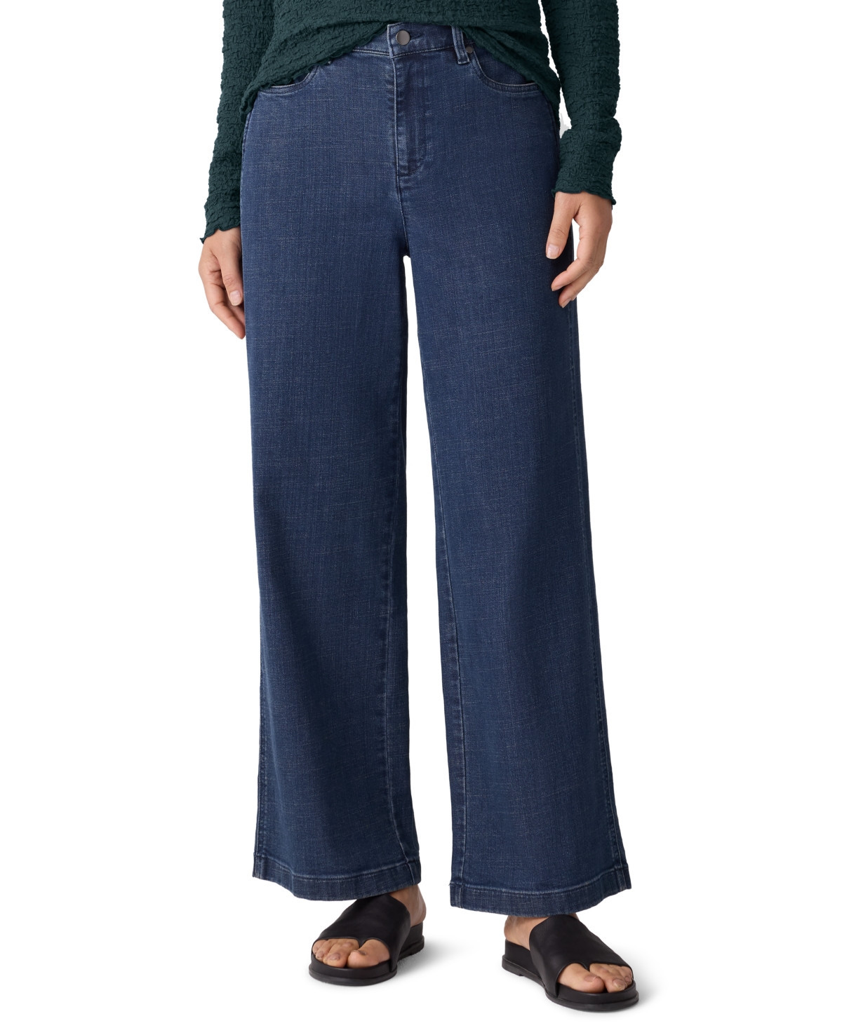 Eileen Fisher Women's Wide-Leg Jeans - Medium Indigo | Macy's