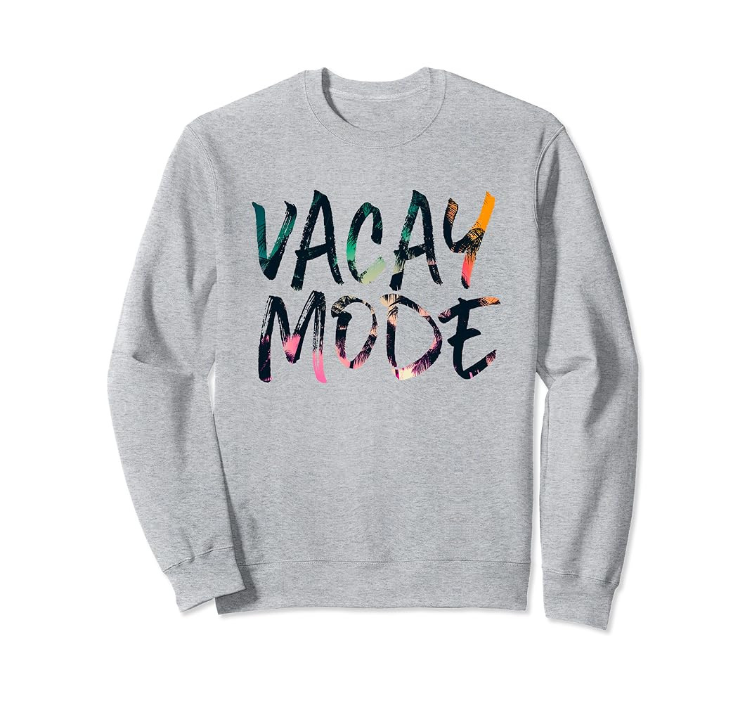 Vacay Mode Tropical Graphic Text Design Sweatshirt | Amazon (US)
