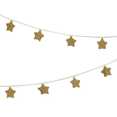 Meri Meri Gold Knitted Star Garland (12' with excess cord - Pack of 1) | Target