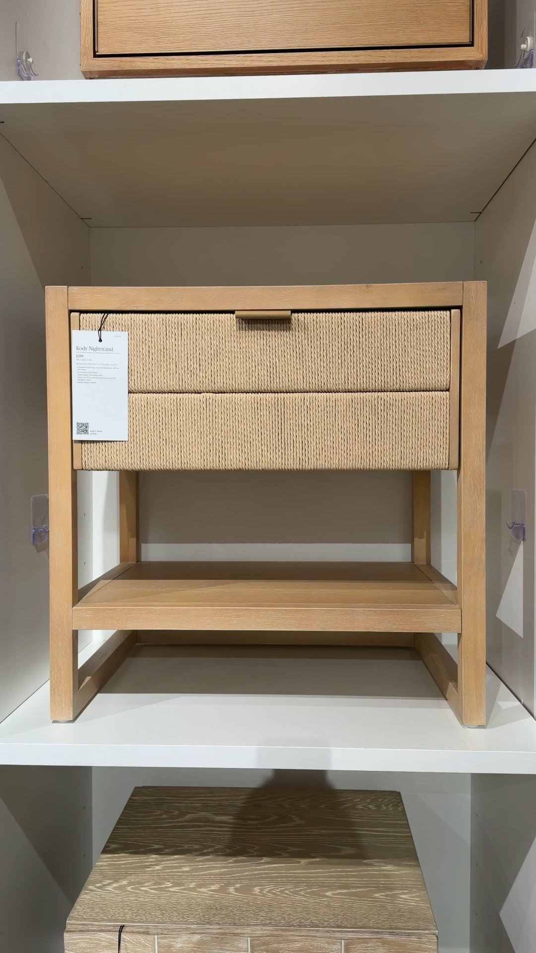 New at West Elm! 😍 The Kody Wood & Paper Cord Nightstand (24”) has such a coastal modern feel. I love the mix of solid poplar wood and the textured woven paper cord drawer — it brings in that relaxed, beachy warmth while still feeling clean and contemporary. 🫶🏻 The light finish highlights the natural grain beautifully, and the combo of one drawer + open shelf keeps bedside essentials organized without feeling bulky. 🙌🏻 Such a pretty, airy nightstand option. Linked this piece and more from the collection + similar finds! ✨ #WestElm #Nightstand #BedroomInspo 

#LTKHome #LTKSpringSale #LTKSaleAlert
