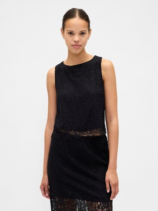 Lace Boatneck Crop Shell Top | Gap (US)