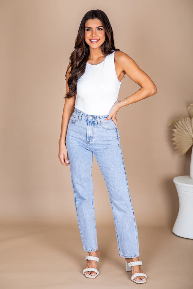 Exactly My Style Ivory High Neck Tank Bodysuit | Pink Lily