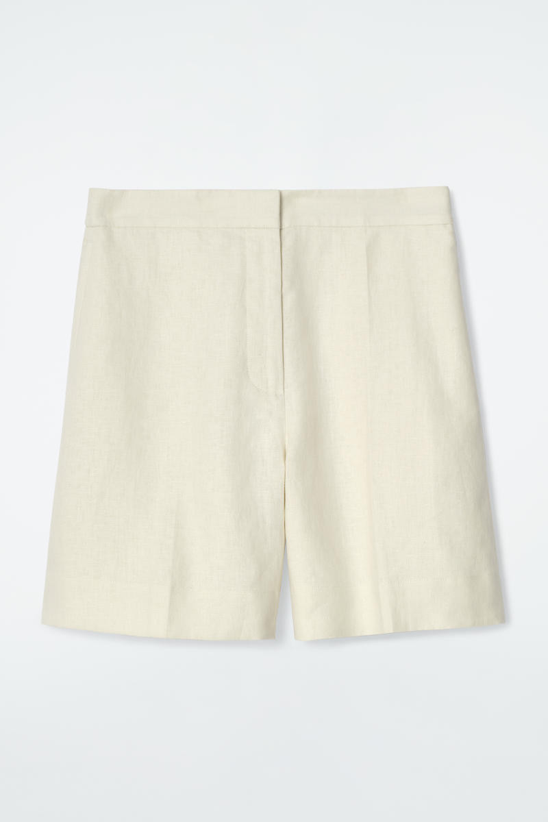 Tailored Elasticated Linen Shorts in Yellow | COS (US)