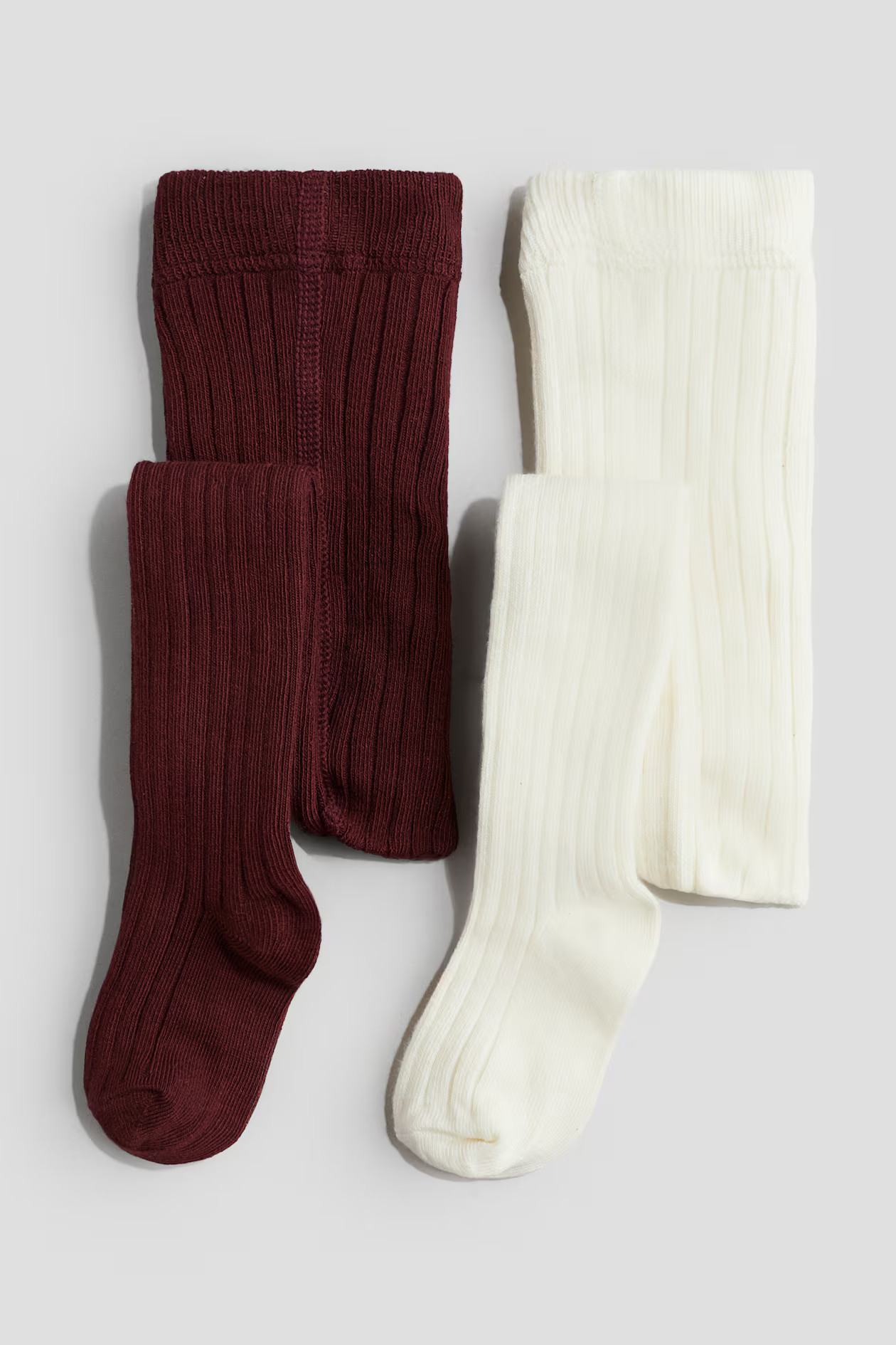 2-pack Rib-Knit Tights | H&M (US + CA)